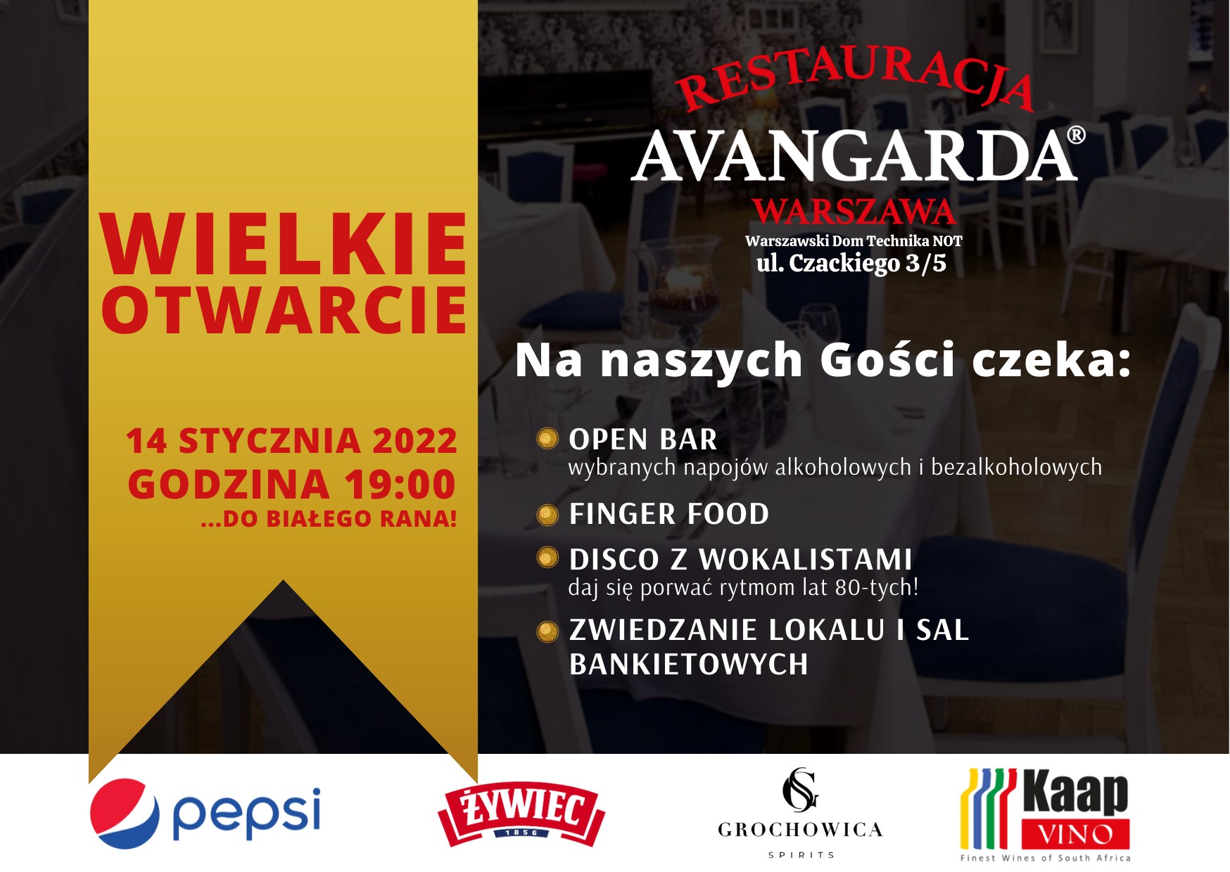 Wielkie Otwarcie Restauracji Avangarda